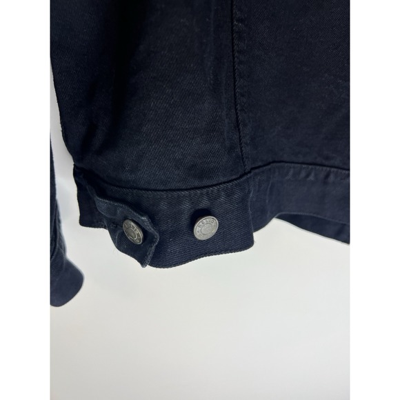 Vtg Y2K Reliq Denim Black Denim Trucker Jean Jacket L Skater Outdoor Classic - Picture 10 of 11